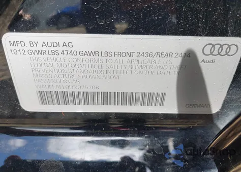 2013 Audi A4 2.0T Premium из США, поврежденный, VIN WAUEFAFL0DN025708